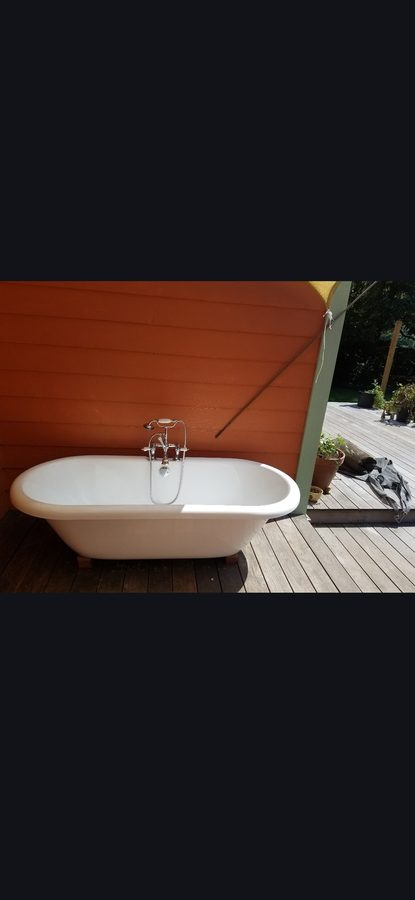 Clawfoot Tub on Outdoor Deck