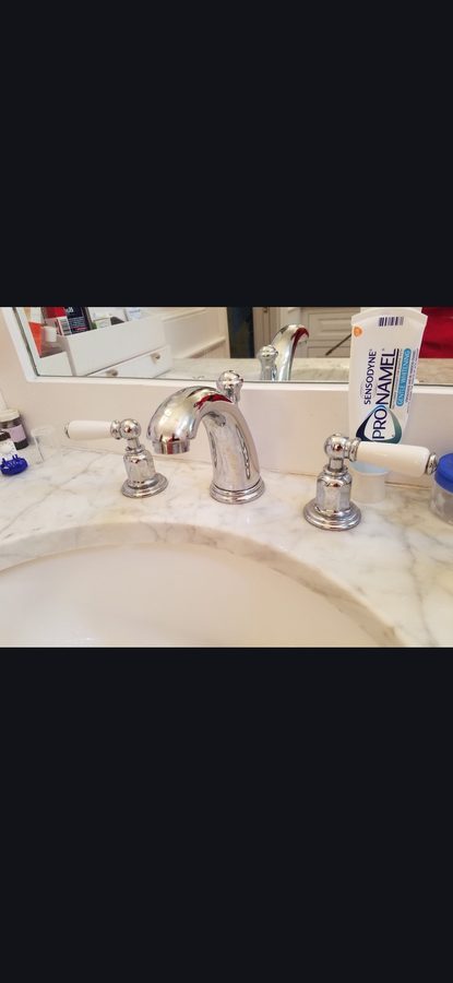 Widespread Faucet on Marble