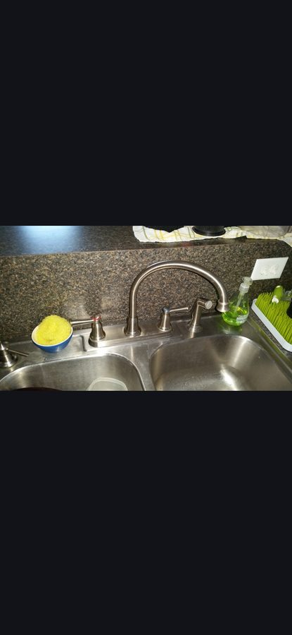 Brushed Nickel Double-Sink Faucet